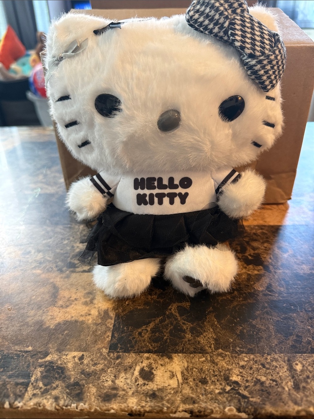 Hello Kitty Plush Stuffed toy in White and Black